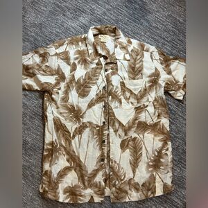 Panama Jack Men’s Small Short Sleeve Shirt Hawaiian Leaf Button Up